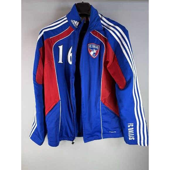 Vintage Adidas FC Dallas MLS Mens Training Full Zip Jacket Size Small, No.16 - Picture 1 of 12